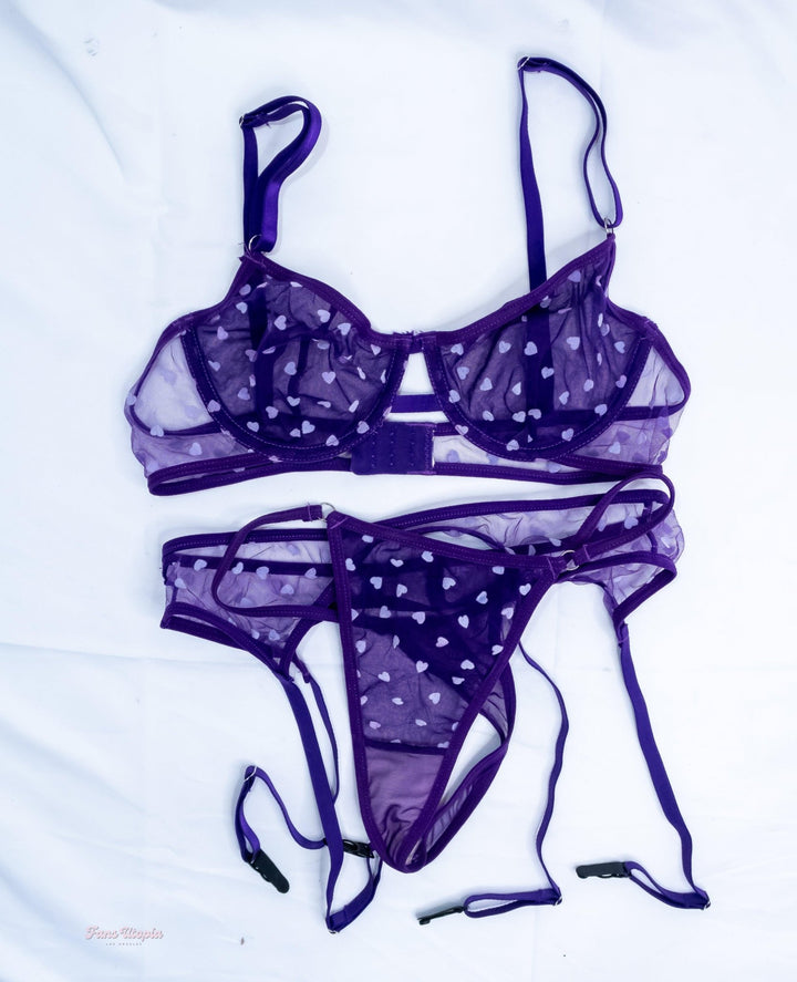 Chanel Camryn Purple Heart Lingerie Set - FANS UTOPIA