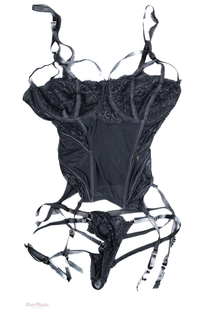 Charli Phoenix Black Lace Basque + Panties