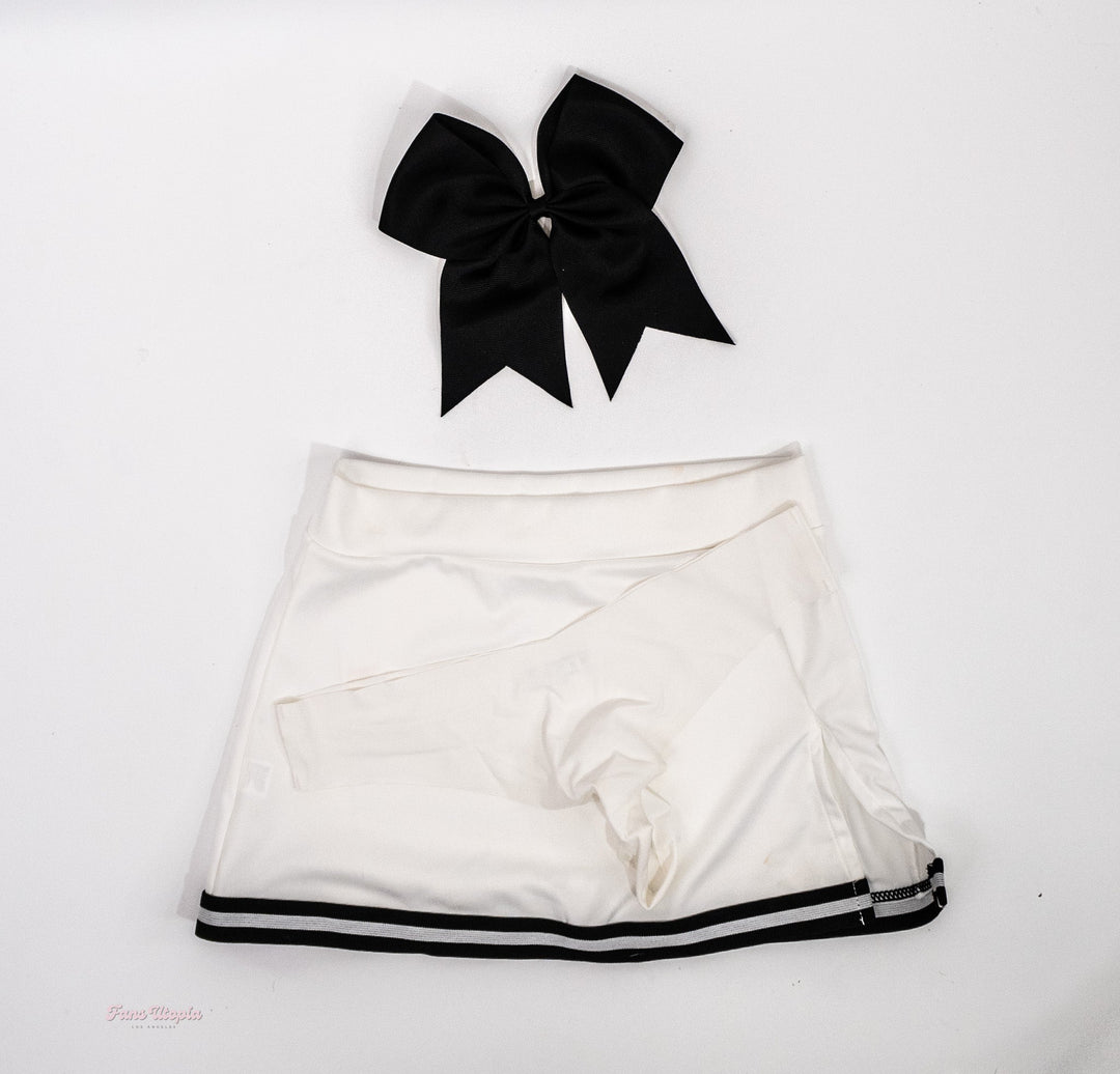 Cheerleader Kait White Black Cheerleading Skirt + Panties