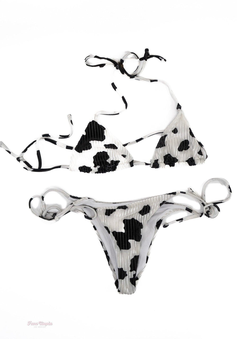 Cherie DeVille Cow Print String Bikini + Signed Polaroid - FANS UTOPIA