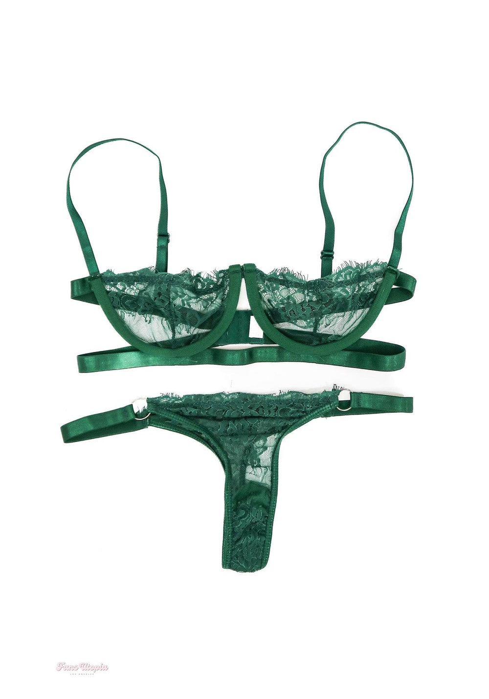 Cherie DeVille Emerald Green Bra & Panty Set + Signed Polaroid - FANS UTOPIA
