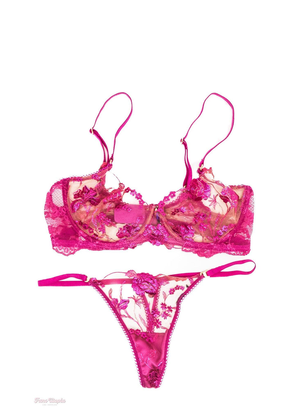 Cherie DeVille HB Hot Pink Bra & Panty Set + Signed Polaroid - FANS UTOPIA