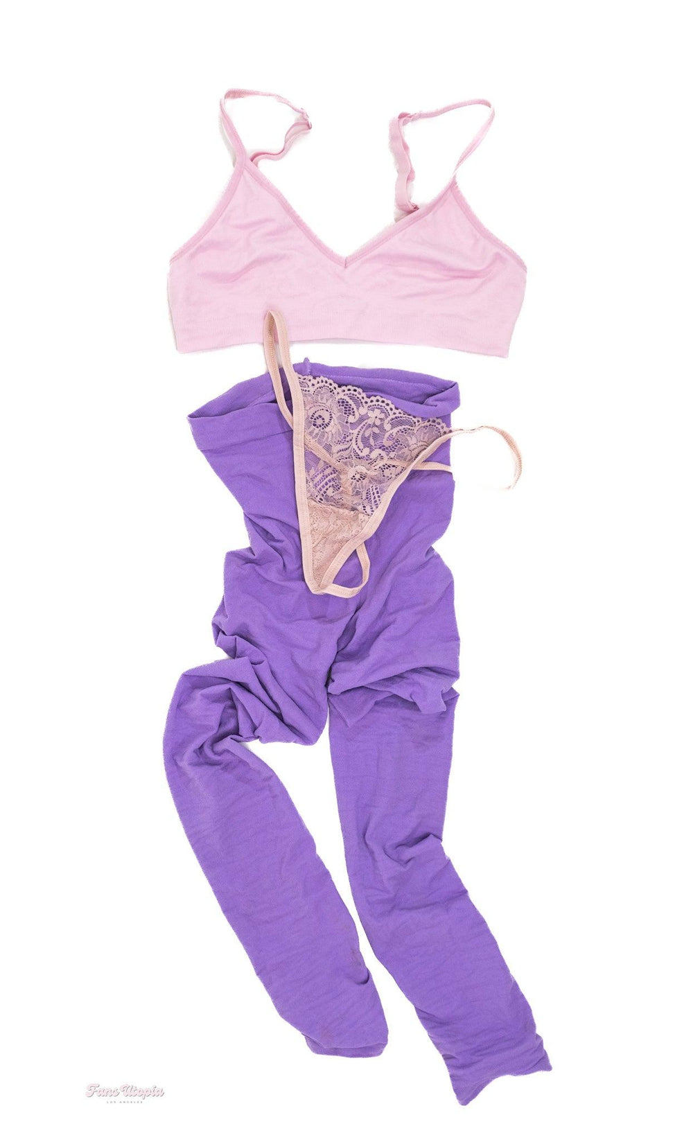 Cherie DeVille Pink Purple Yoga Set + Signed Polaroid - FANS UTOPIA