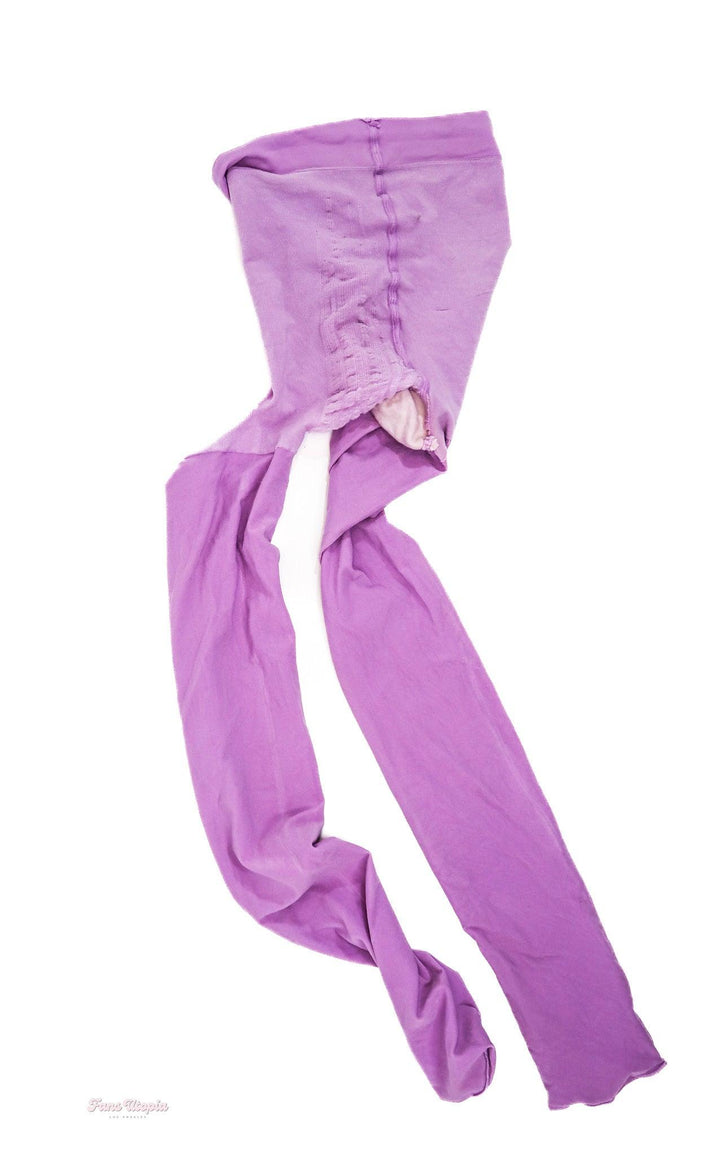Cherie DeVille Purple Ripped Stockings + Signed Polaroid - FANS UTOPIA