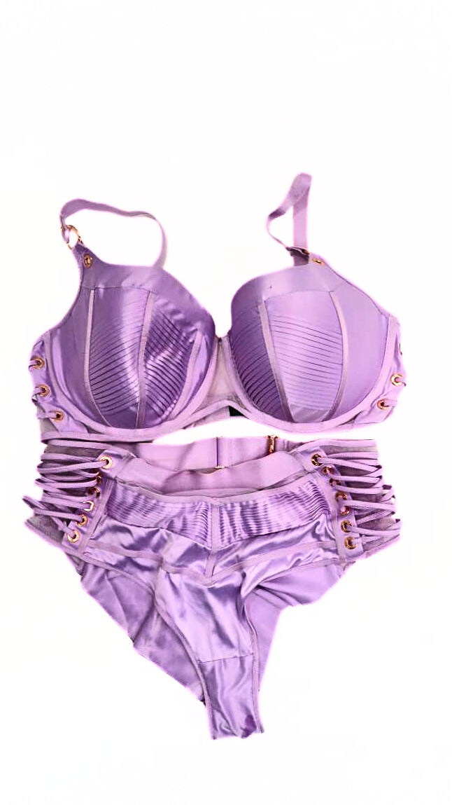 Sarah Arabic Purple HB Bra & Panties Set