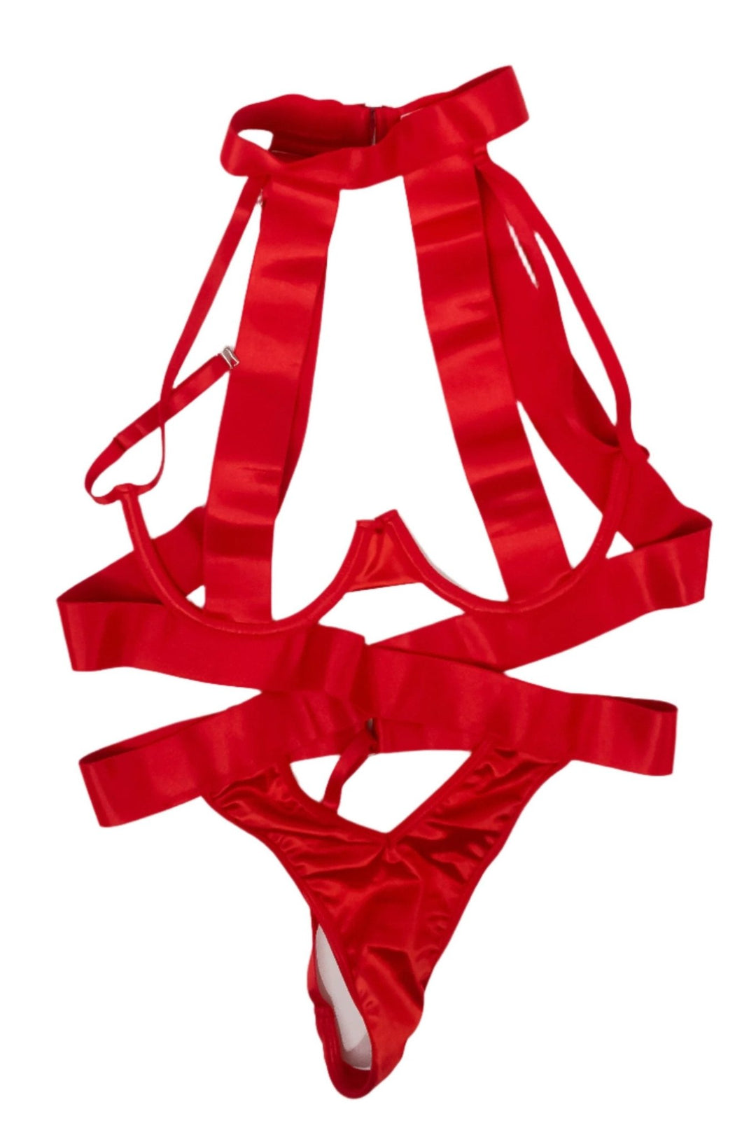 Elana Bunnz Red Strappy Bodysuit - FANS UTOPIA