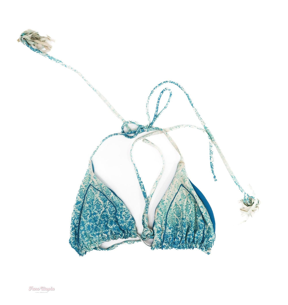 Emma Hix Blue White String Bikini Top - FANS UTOPIA