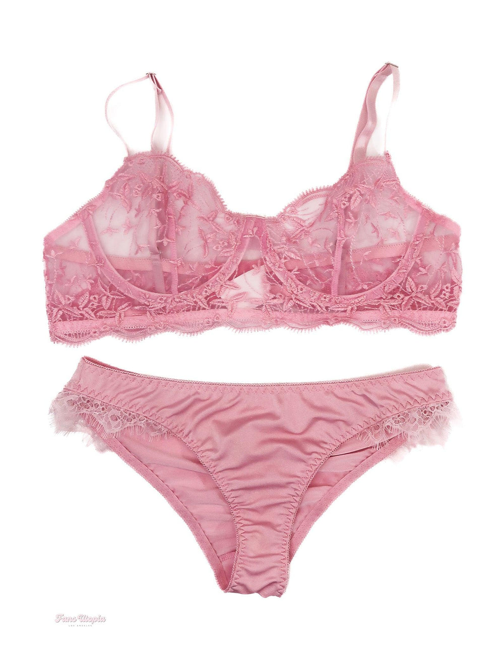 Emma Hix Pink Lace Bra & Panty Set - FANS UTOPIA