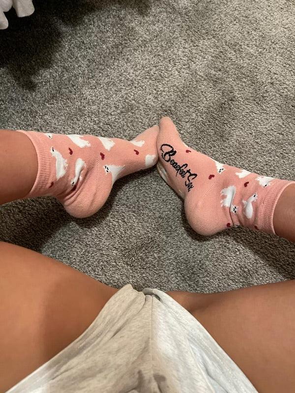 Emma Hix Pink Llama Ankle Socks - FANS UTOPIA