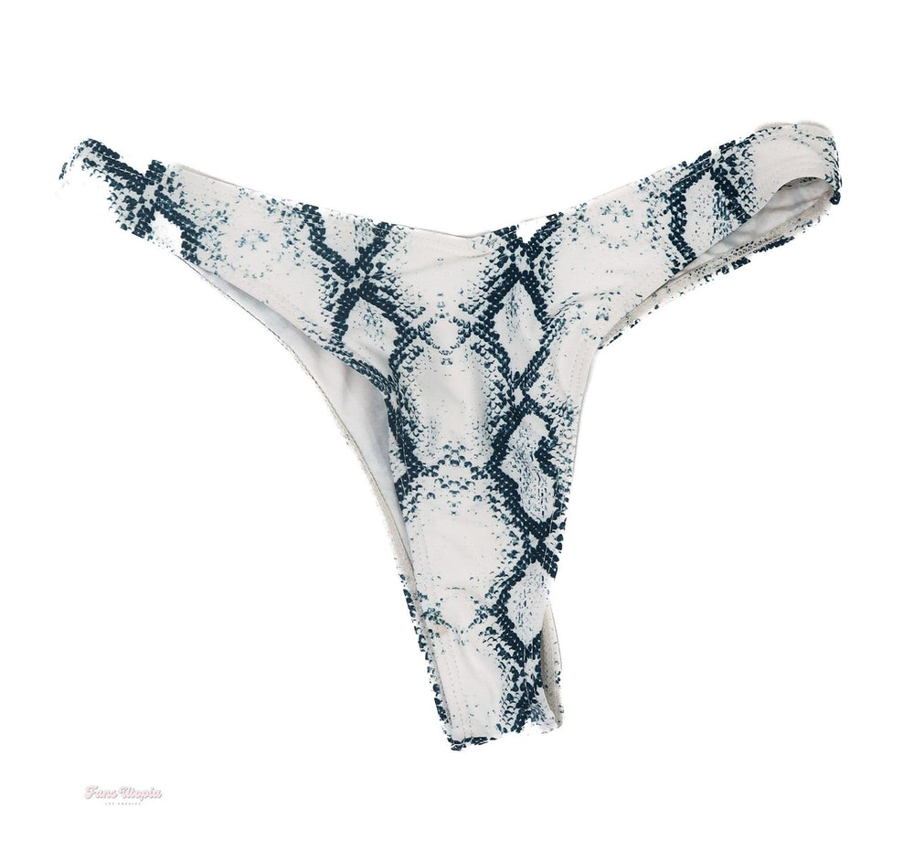 Emma Hix White Blue Snake Juicy Bikini Bottoms - FANS UTOPIA