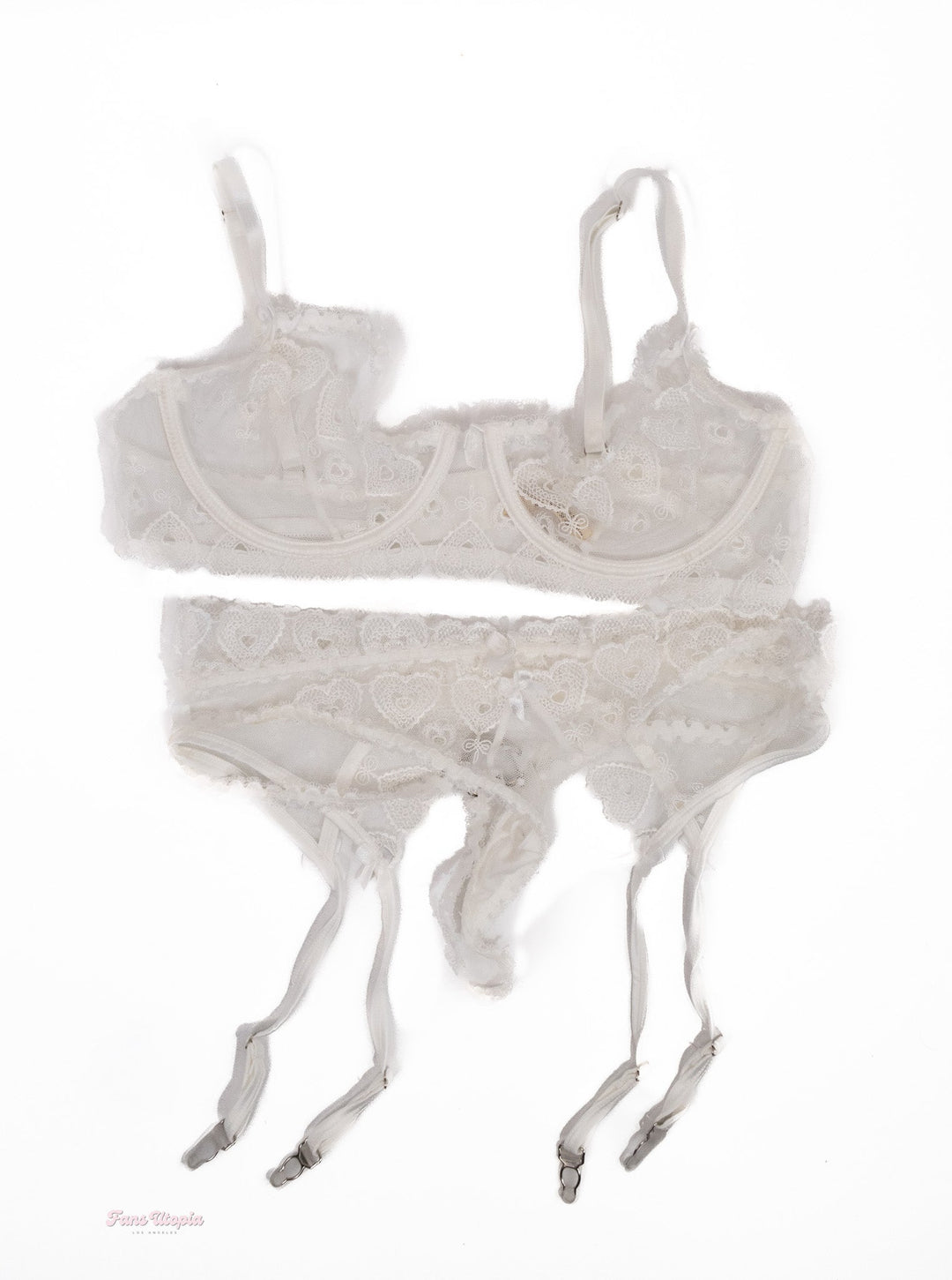 Emma Hix White Mesh Hearts Set