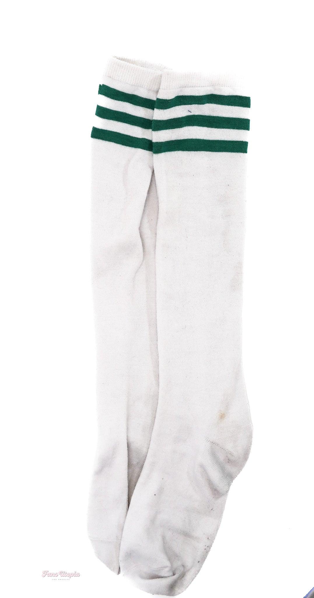 Emma Magnolia Green Stripes Socks - FANS UTOPIA