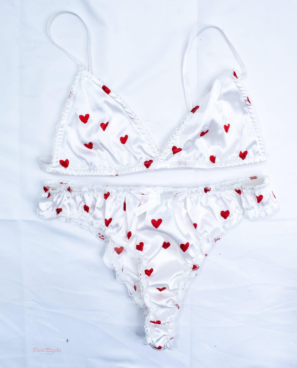 Gianna Dior White Hearts Bra & Panties Set - FANS UTOPIA