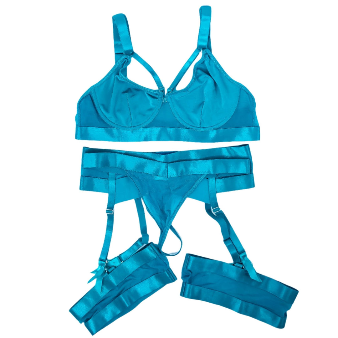 Jasmine Sherni Teal Strappy Lingerie Set - FANS UTOPIA