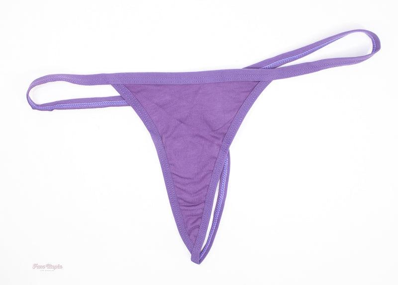 Jenna Foxx Purple Cotton Thong + Picture - FANS UTOPIA