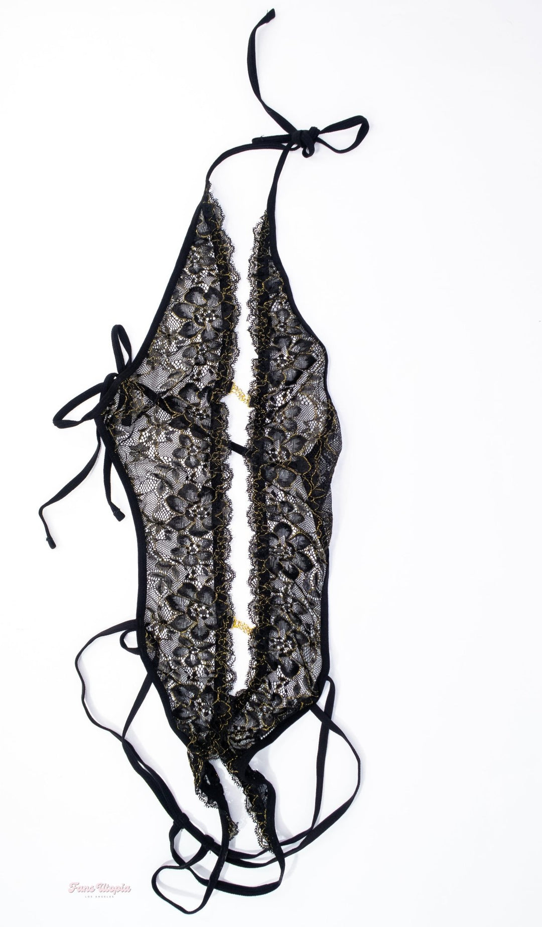 Kayley Gunner Black Gold Lace Bodysuit - FANS UTOPIA