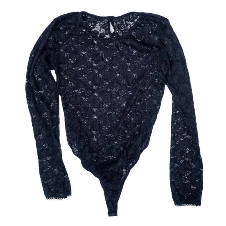 Kayley Gunner Black Lace Longsleeved Bodysuit