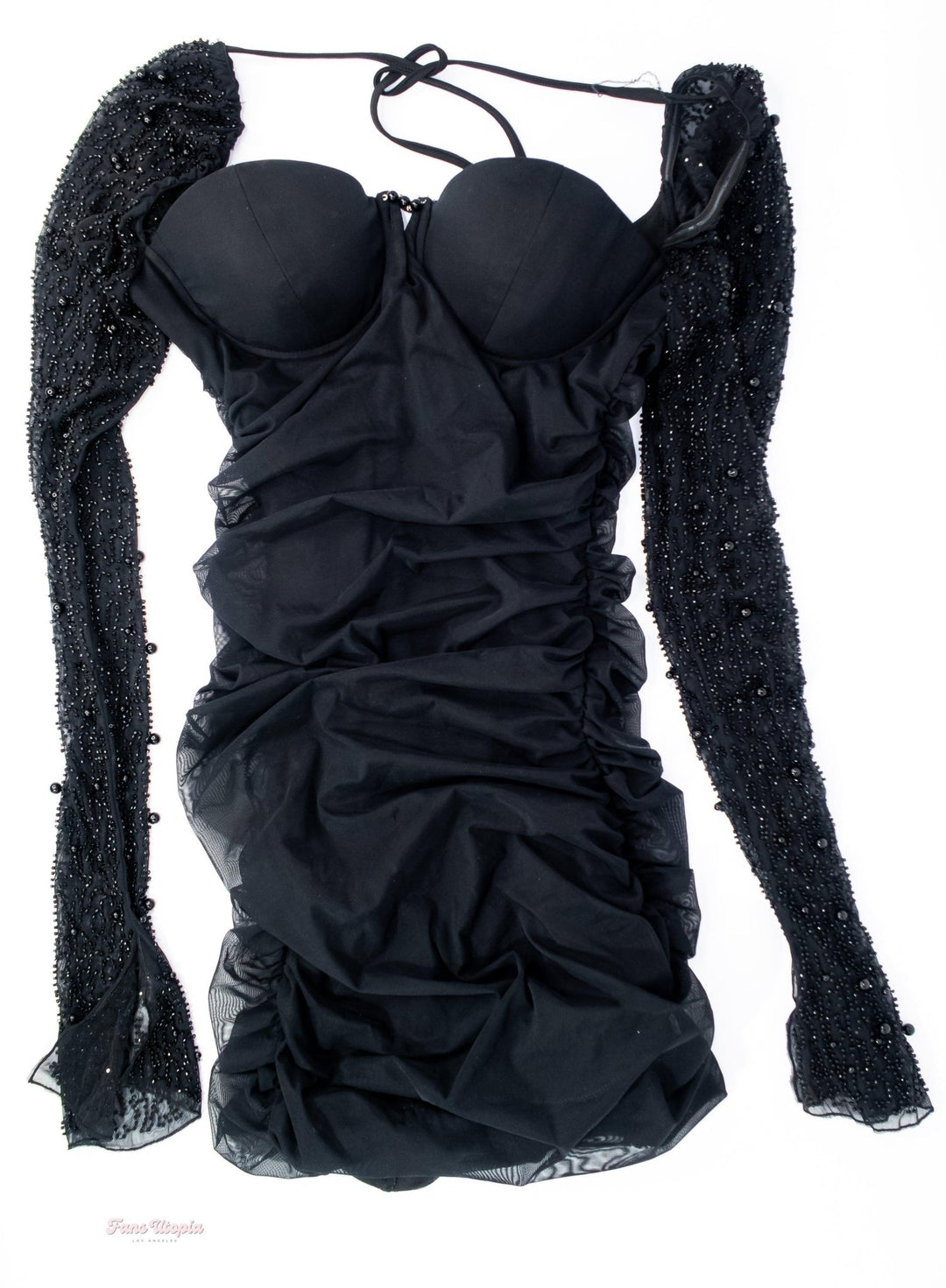 Kayley Gunner Black Studded Long Sleeve Dress - FANS UTOPIA