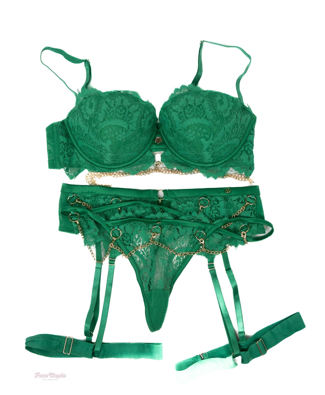 Kendra Spade Kelly Green Chain Lace Set