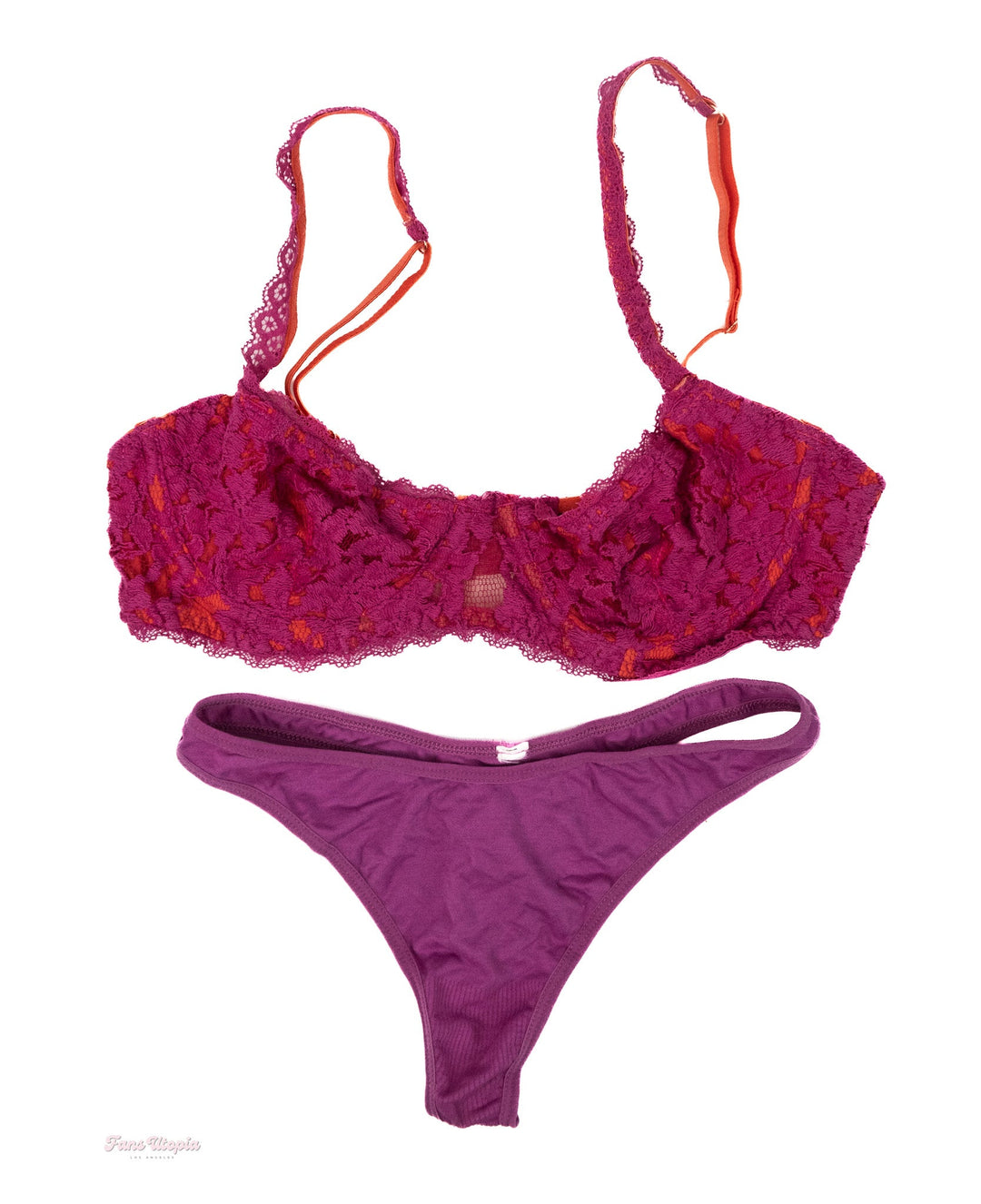 Kendra Spade Purple & Orange Lace Bra & Panty Set