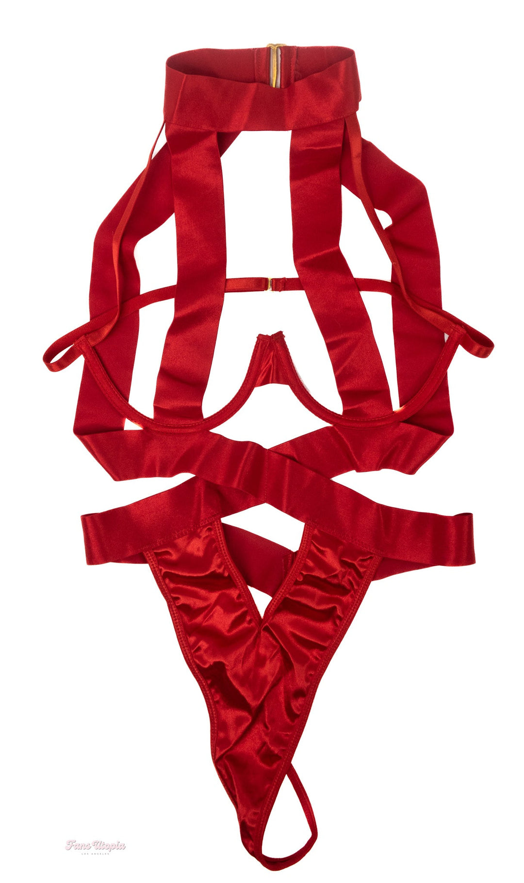 Kendra Spade Red Choker Bodysuit