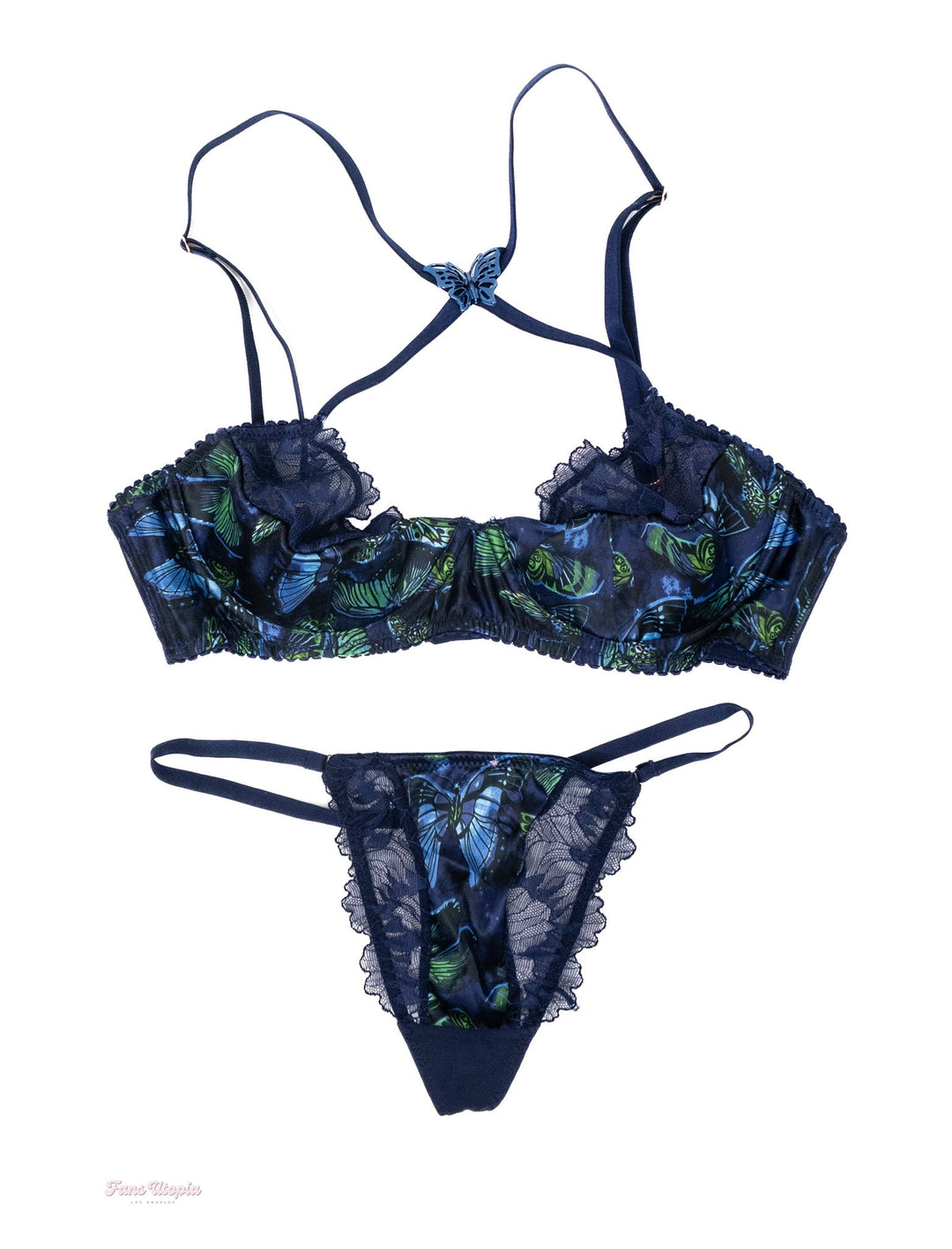 Kendra Spade Savage X Blue Butterfly Bra & Panty Set