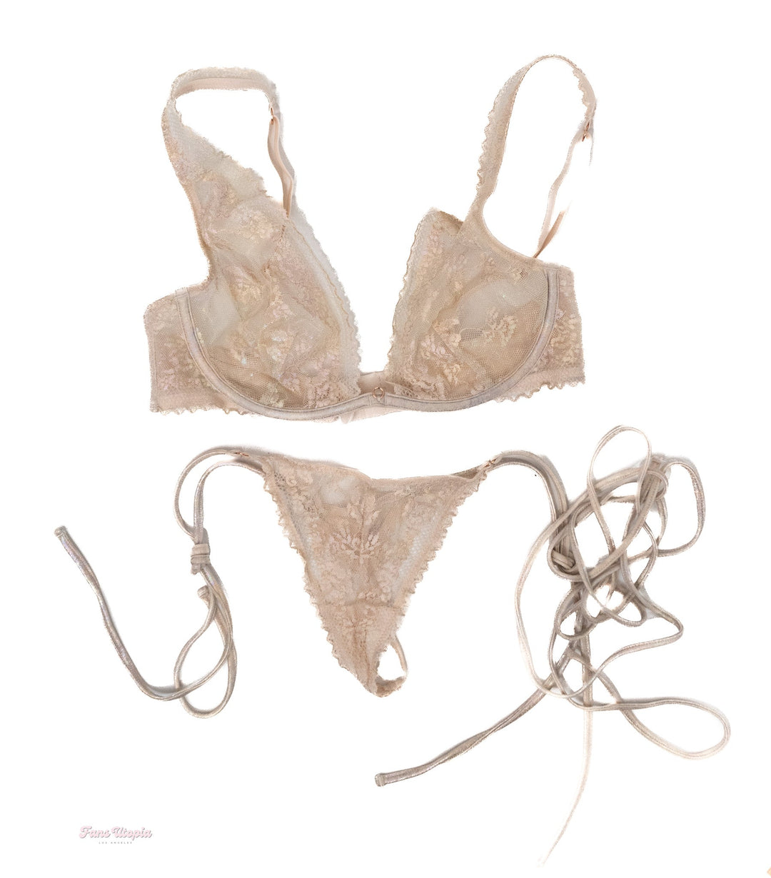 Kendra Spade Savage X Iridescent Nude Lace Bra & Panty Set