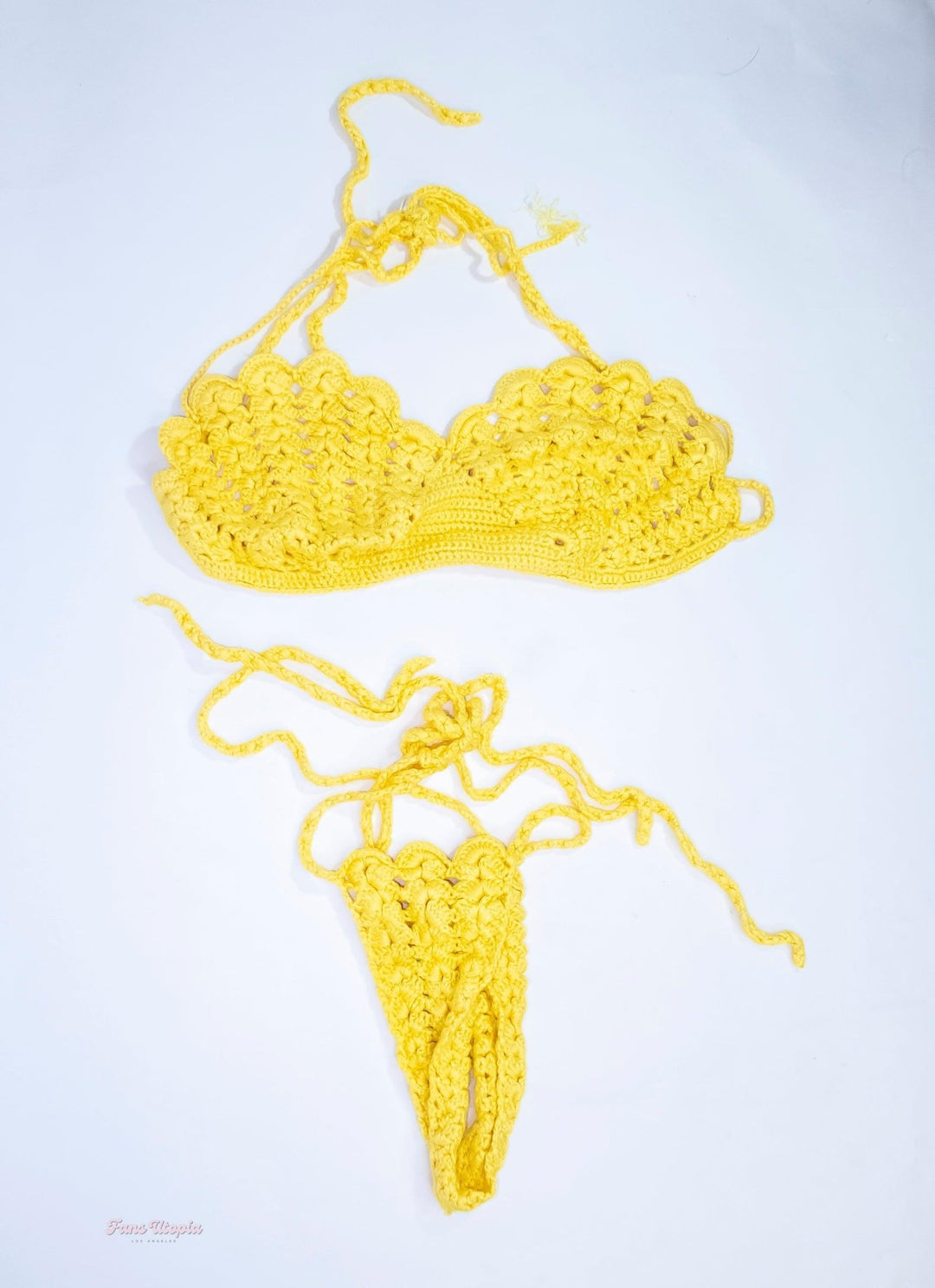 Kiki Klout Yellow Crochet String Bikini - FANS UTOPIA