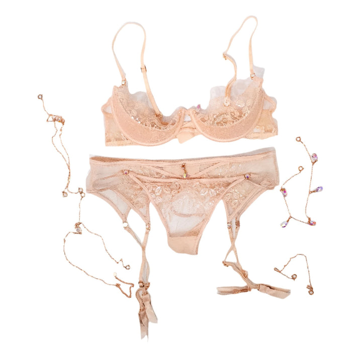 Kylie Rocket Pink HB Chain Lingerie Set + Chains