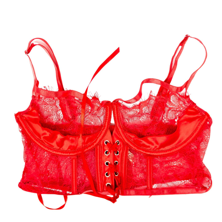 Kylie Rocket Red Lace Bustier Bra