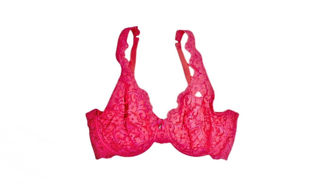 Lauren Phillips Hot Pink Lace Bra