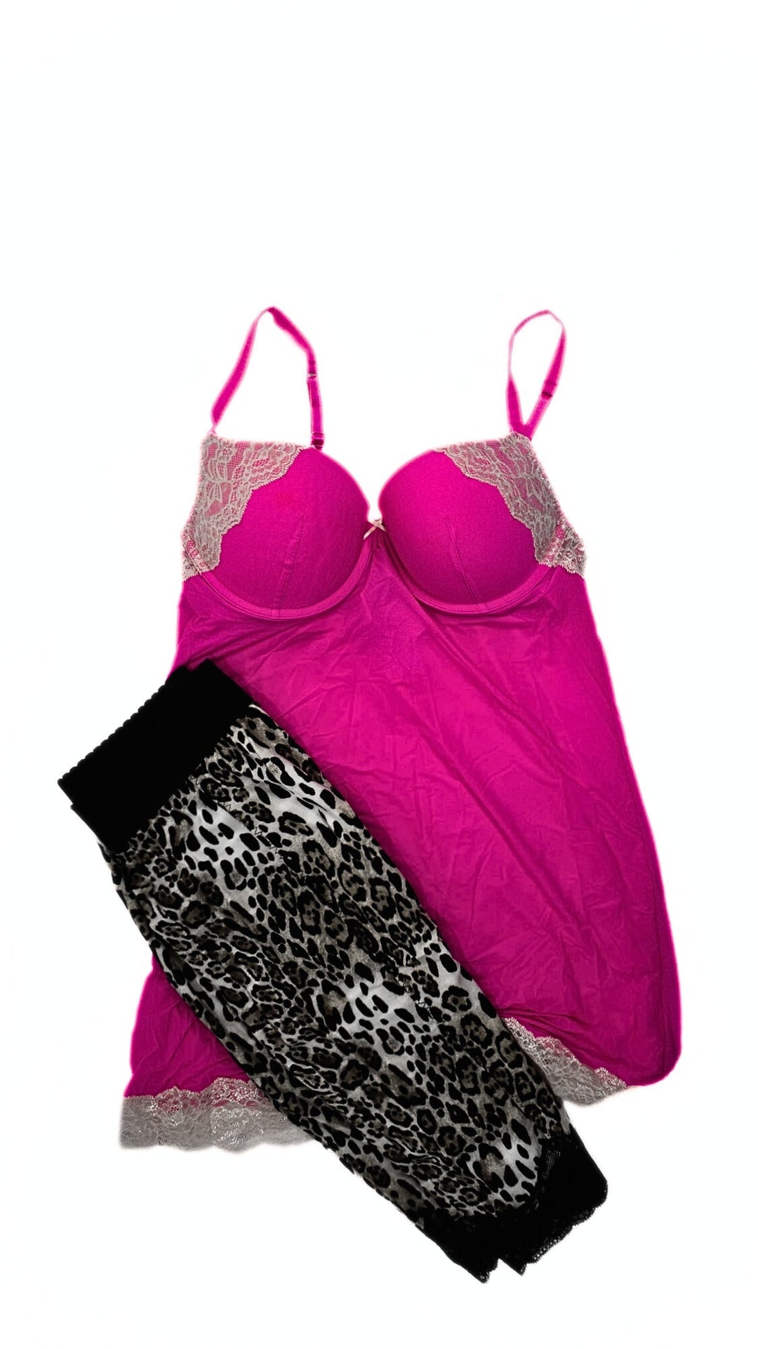 Lauren Phillips Pink Negligee & Skirt Set