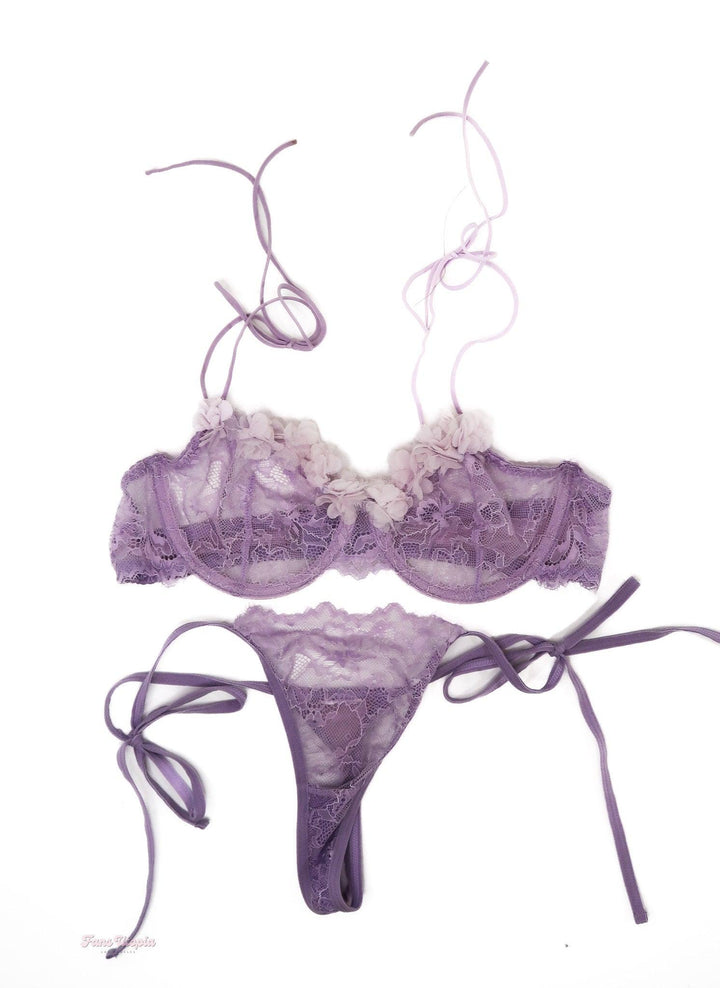 Lexi Lore Light Purple Lace Bra & Panty Set - FANS UTOPIA