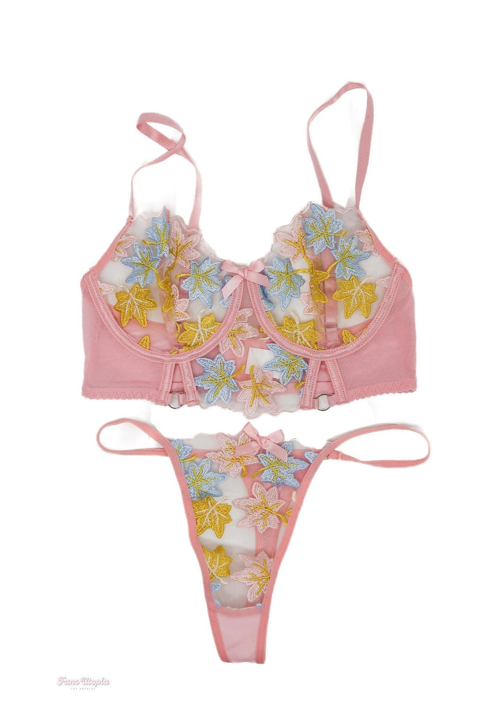 Lexi Lore Pink Floral Bra & Panty Set - FANS UTOPIA