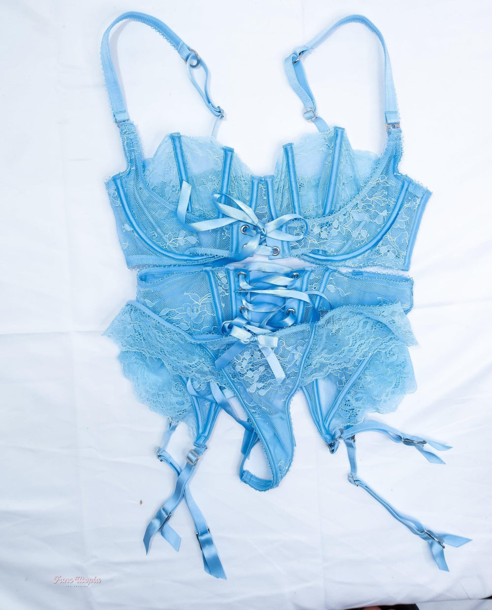 Lily Lou Blue HB Lace Lingerie Set - FANS UTOPIA