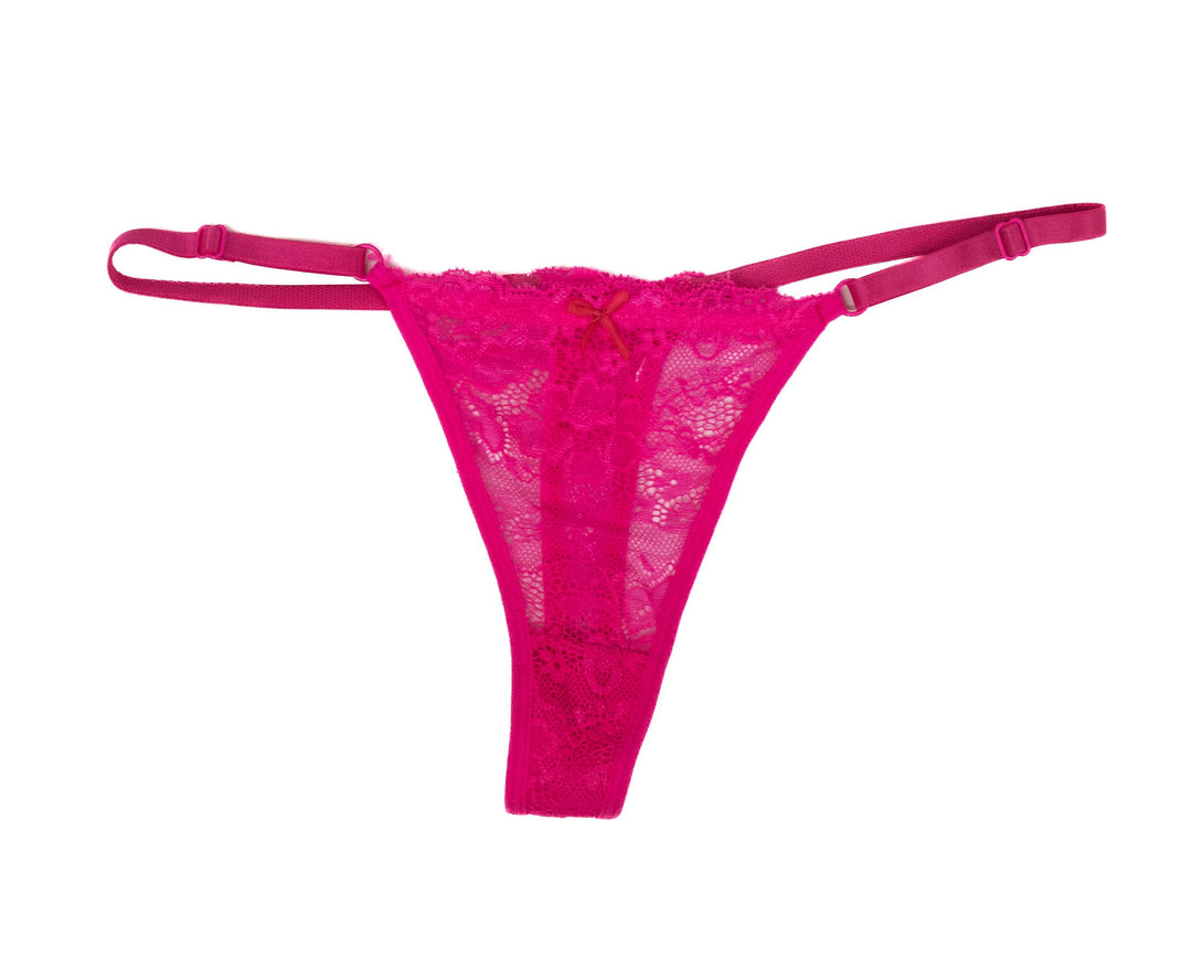 Lily Lou Pink Lace Thong