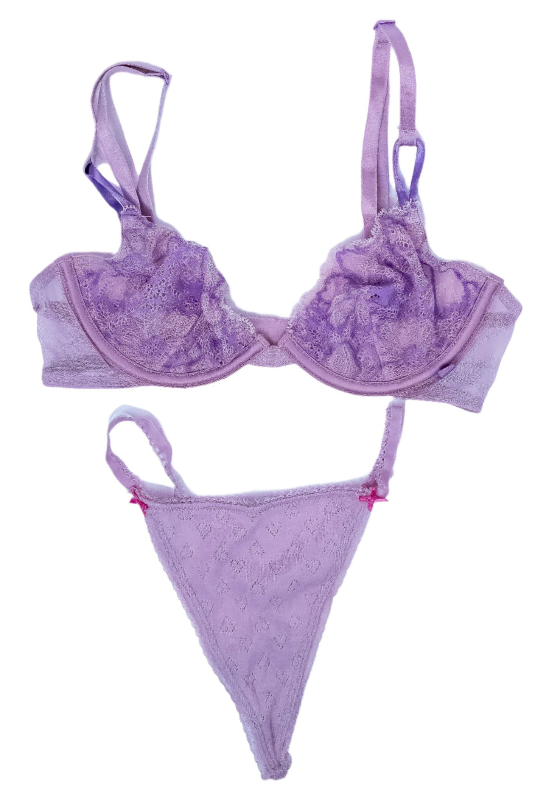 Liz Jordan Purple Lace Bra & Panties Set - FANS UTOPIA