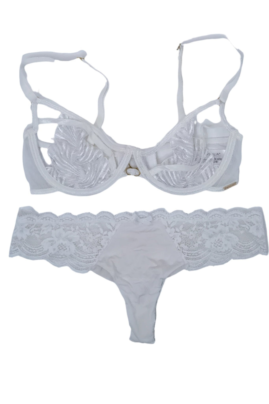 Liz Jordan White Lace Bra & Panties Set - FANS UTOPIA