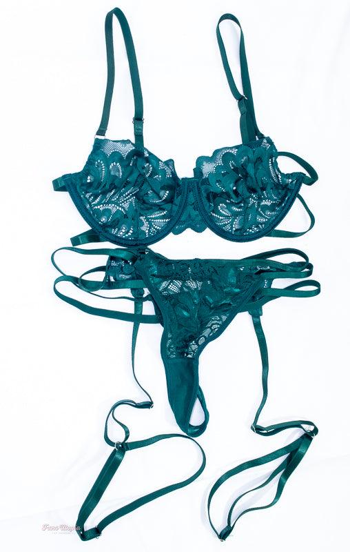 Lumi Ray Green Lace Lingerie Set - FANS UTOPIA