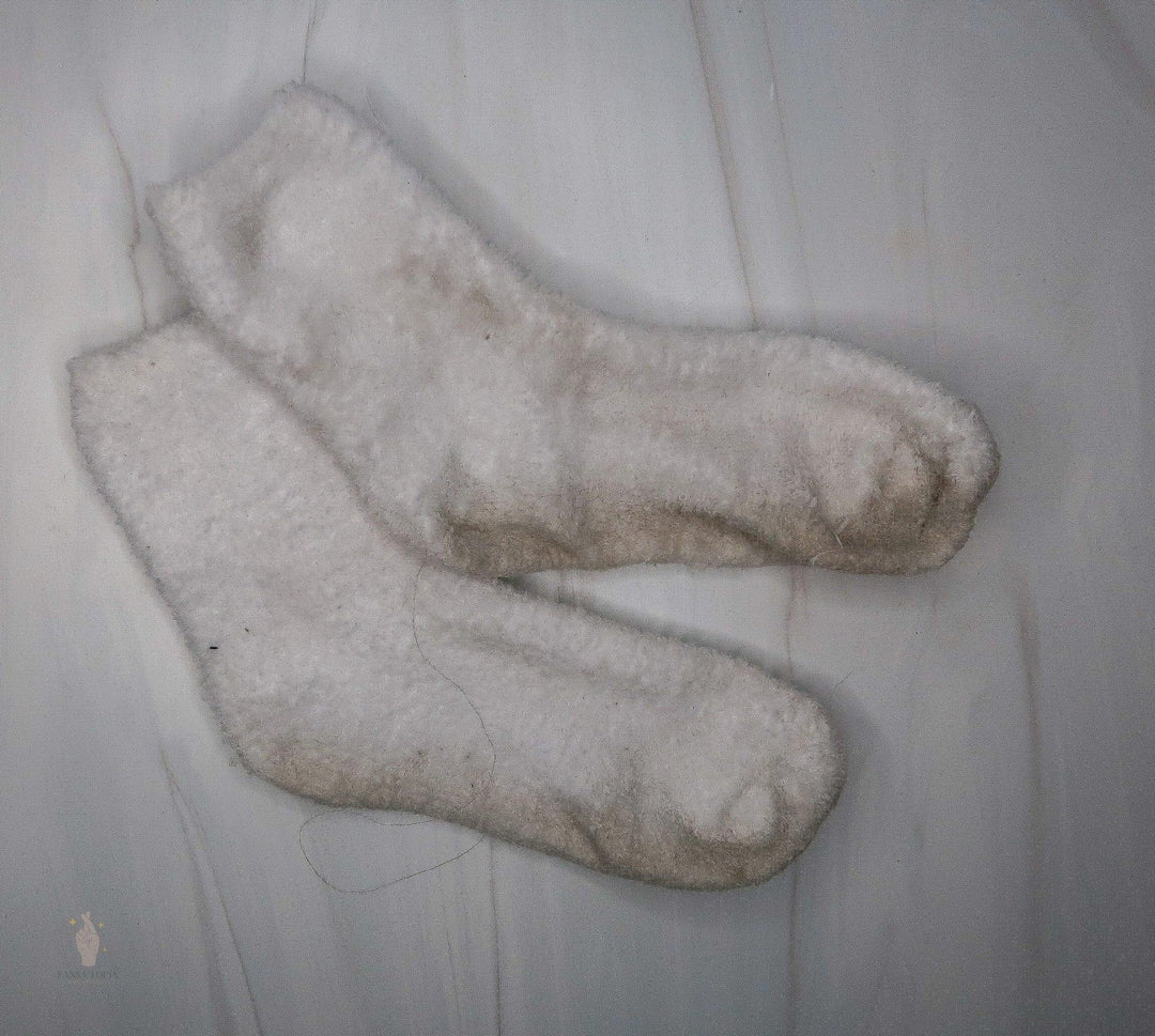 Maddy May White Fuzzy Socks - FANS UTOPIA
