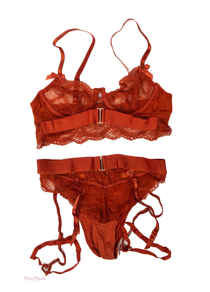 Marina Maya Orange Lace Bra & Panty Set