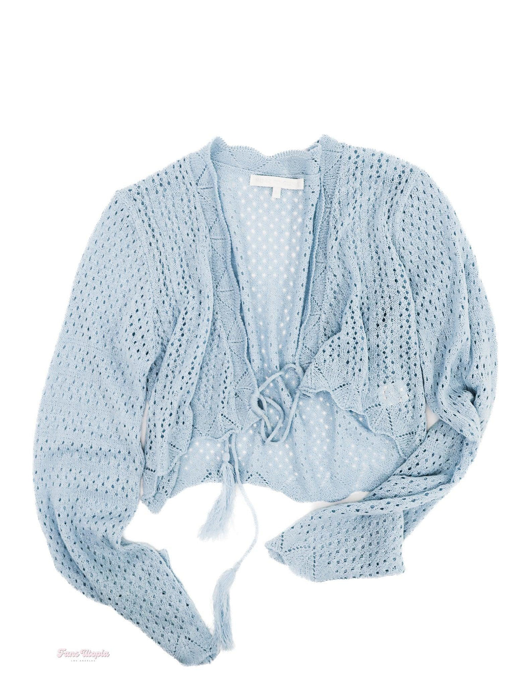 Mia Malkova Baby Blue Crochet Top - FANS UTOPIA
