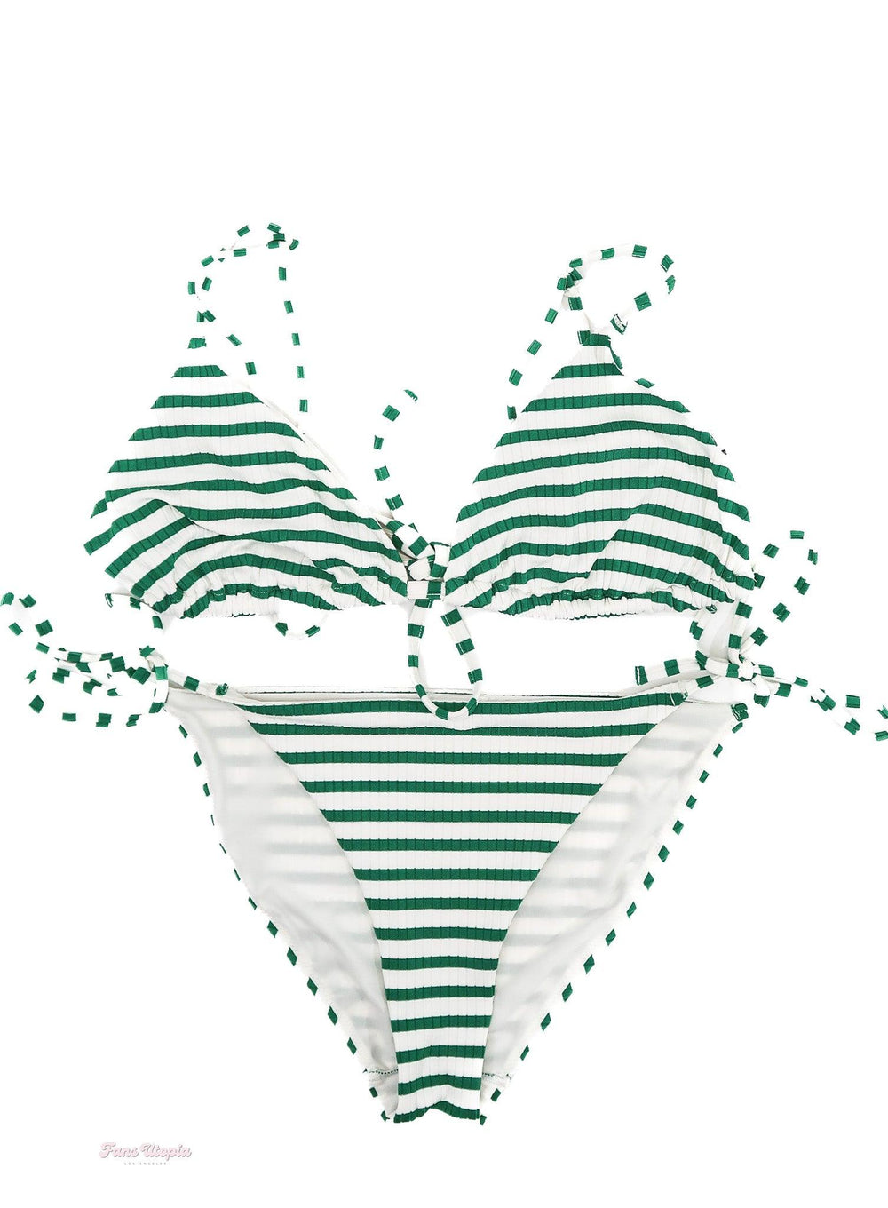 Mia Malkova Green Stripes String Bikini - FANS UTOPIA