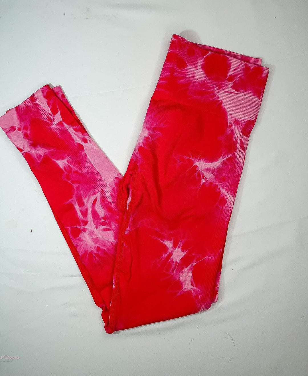 Mia Malkova Red Pink Tie Dyed Leggings - FANS UTOPIA