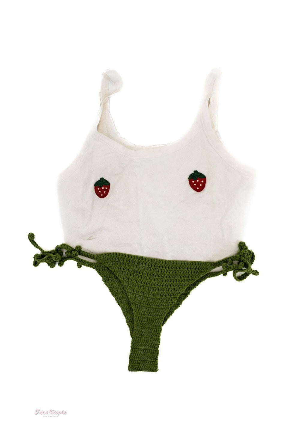 Mia Malkova Strawberry Top + Green Crochet Panty - FANS UTOPIA