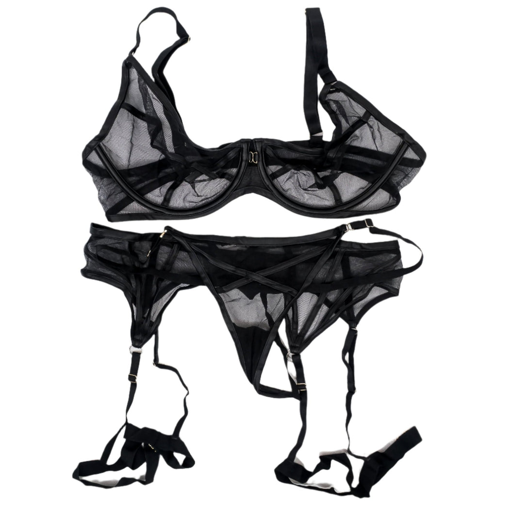 Mona Azar Black Mesh Lingerie Set - FANS UTOPIA