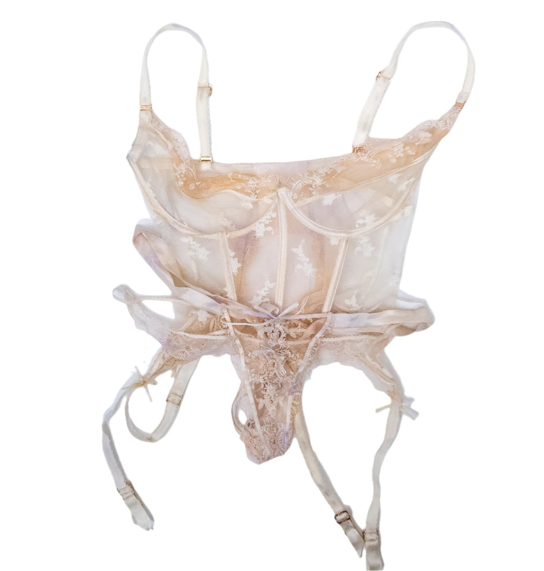 Mona Azar Cream HB Basque & Panties - FANS UTOPIA