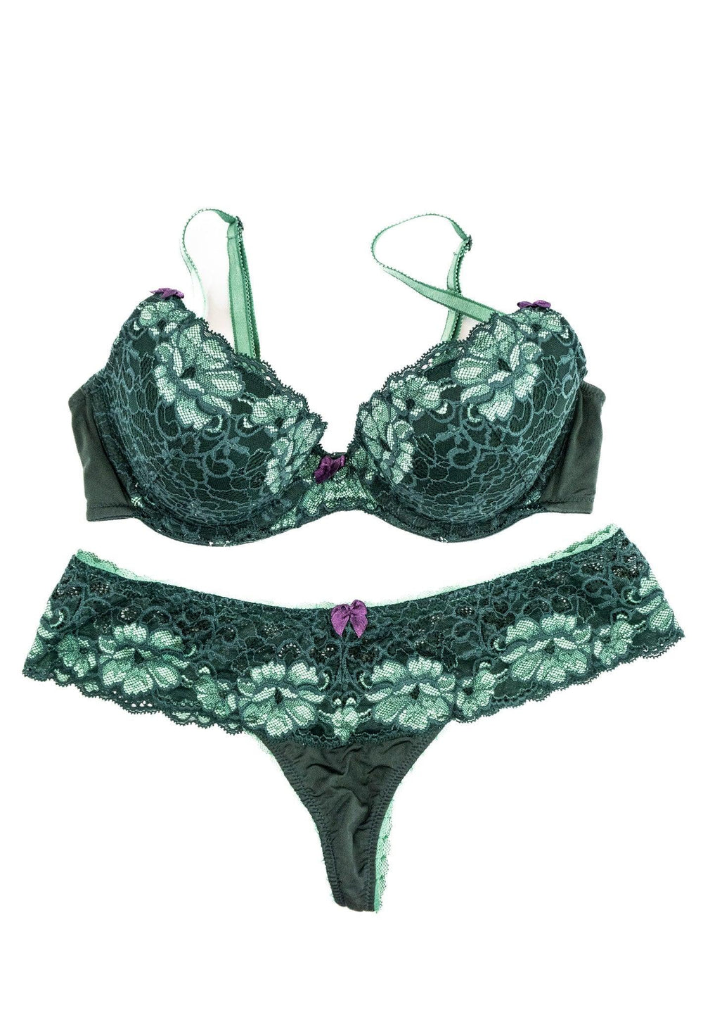 Natasha Nice Green Lace Bra & Panty Set - FANS UTOPIA