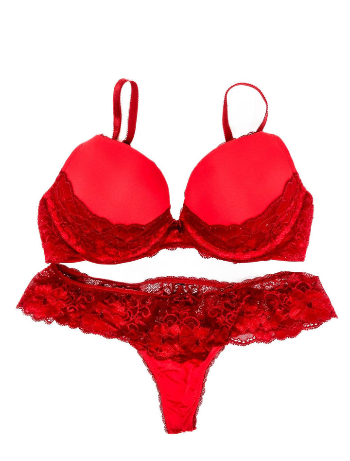 Natasha Nice Red Lace Bra & Panty Set - FANS UTOPIA