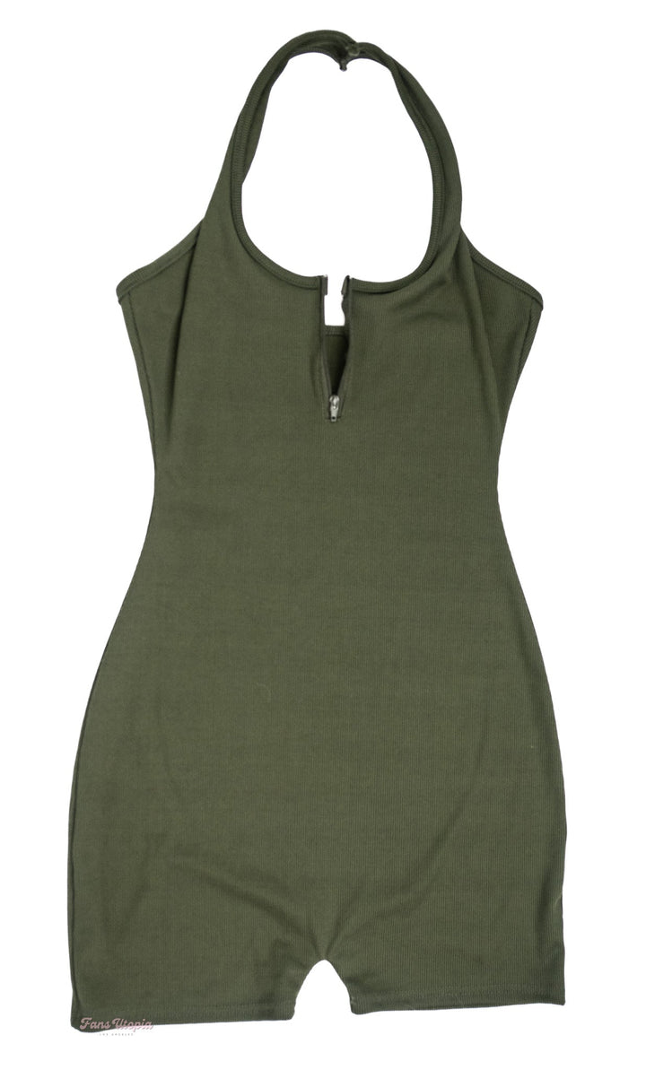 Nikki Benz Green Halter Romper